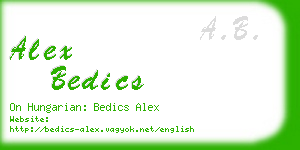 alex bedics business card